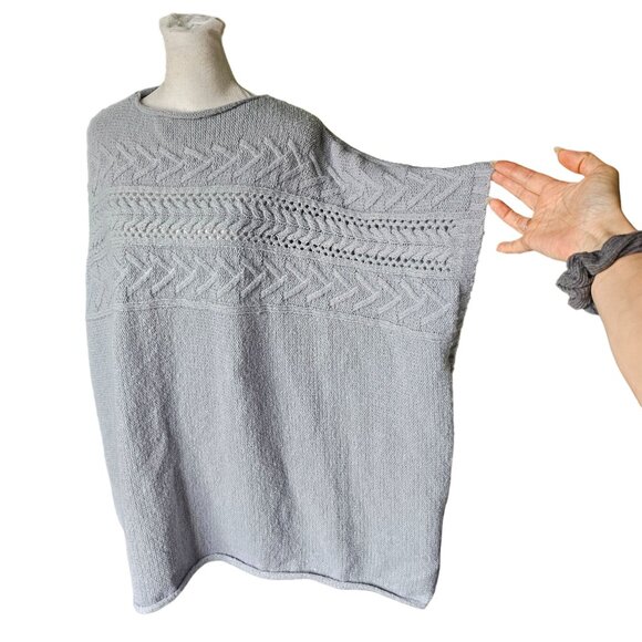 NWT Lauren Conrad Pale Blue Women's Poncho Sweater One Size - Picture 1 of 13
